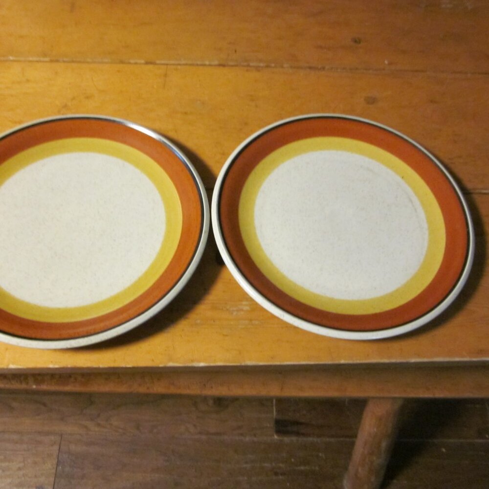 Vtg dinner plate Imperial By W Dalton Tangerine P9261 10.5 in 70s made in Japan - Picture 4 of 5